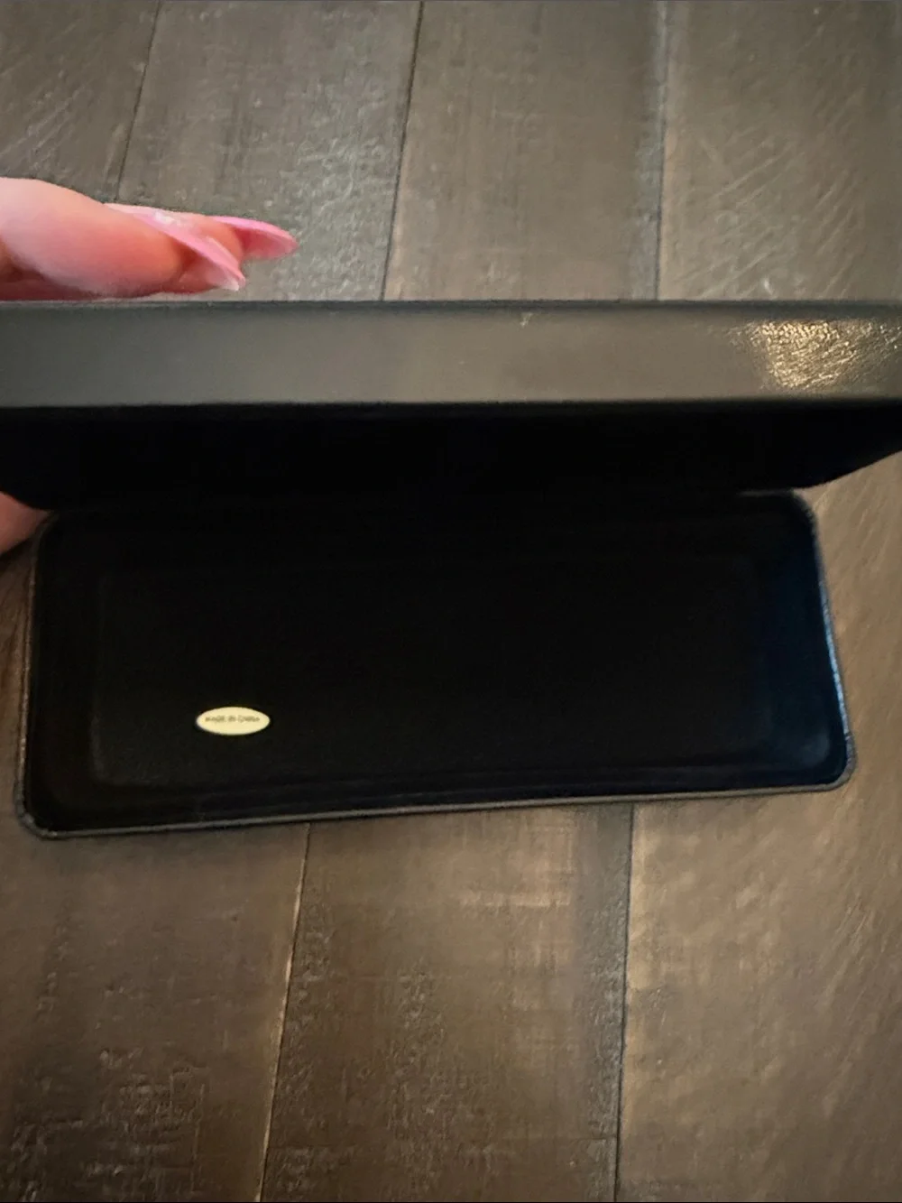 L.A.M.B. Black Embossed Eyewear Case